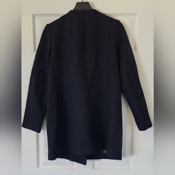 Theory Venizka Camden Asymmetric Wool Blend Twill Coat - Picture 3 of 5